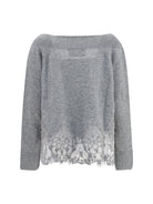Ermanno Scervino Boat neck lace Sweater - Grey