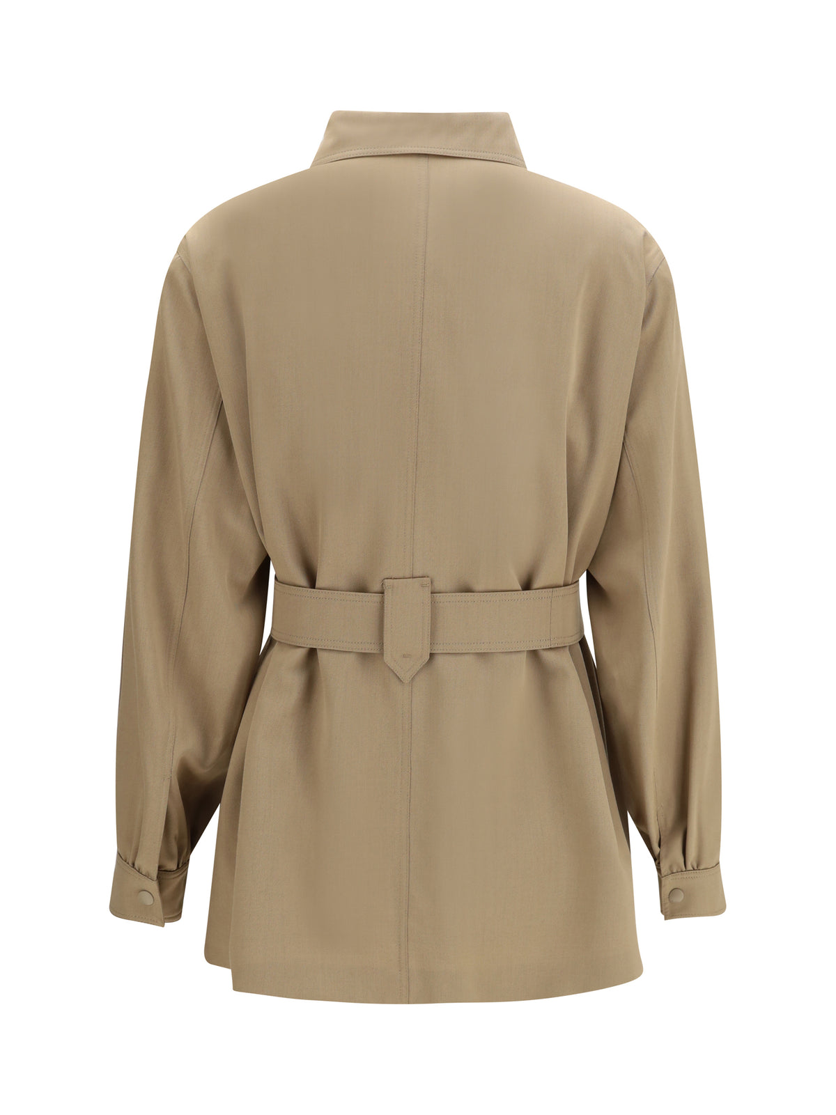 Max Mara Wool Jacket-shirt with belt - Hazelnut