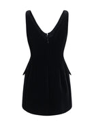 Max Mara Sportmax Tefrite structured V-neck Dress - Black