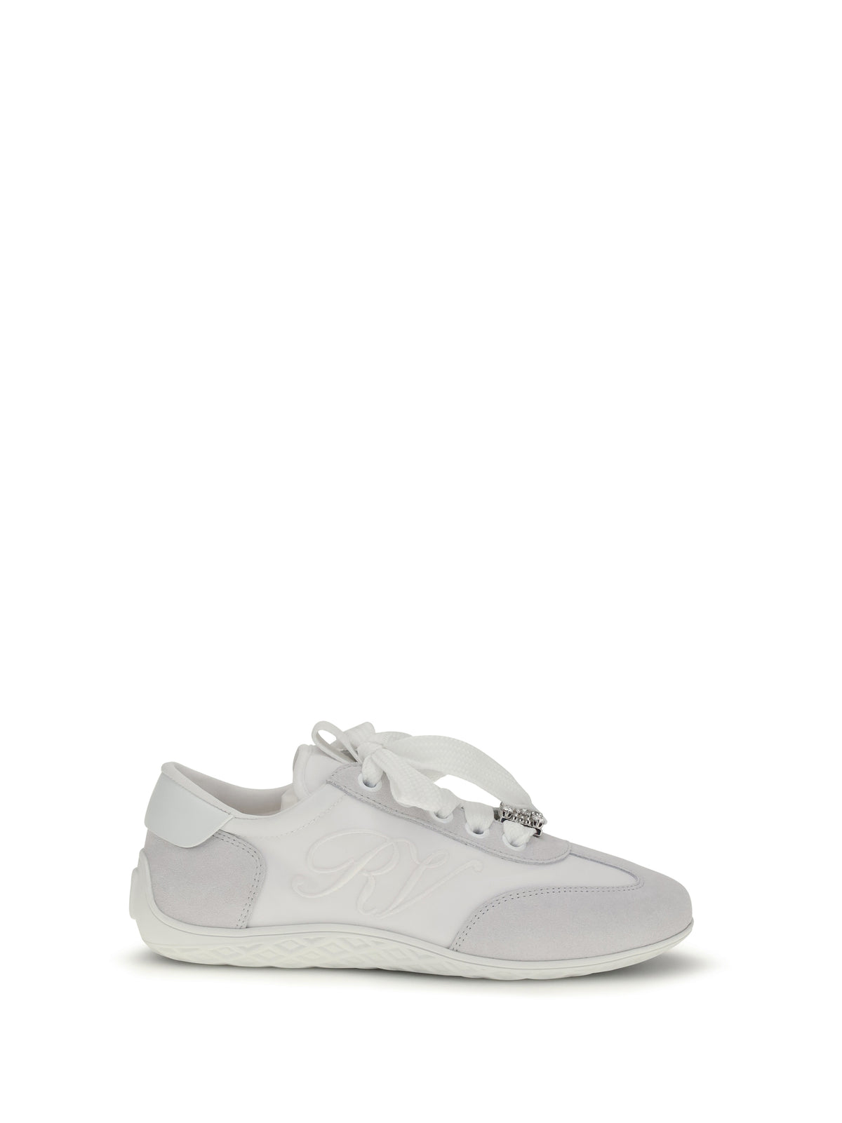 Roger Vivier Viv Low suede Sneakers - B012(Bianco Sporco)+B001(Bianco