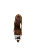 Roger Vivier Efflorescence satin Pumps - Cacao