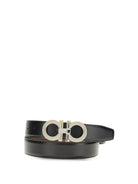 Ferragamo Reversible and adjustable Gancini Belt - Black