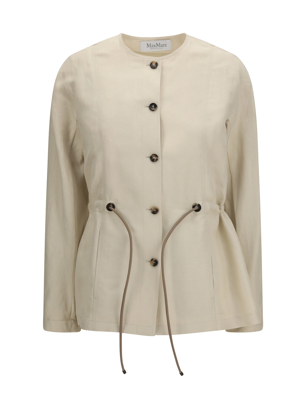 Max Mara Carezza Jacket in linen and silk blend - Beige