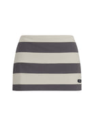 Miu Miu Striped cotton Mini Skirt - Gesso+Ferro