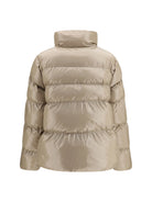 Pinko Glossy quilted Puffer Jacket - Beige-Cinciglia