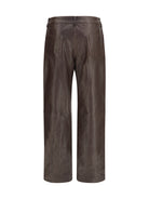 Magda Butrym Straight-leg leather Pants - Brown