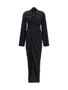 Rick Owens Wrap draped long Dress - Black