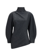 Khaite Harlow wool-cashmere Top - Charcoal
