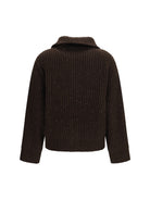 Brunello Cucinelli Ribbed zip Sweater - Coffee