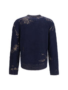 Maison Margiela Acid V-neck Sweater - Navy/Light Brown