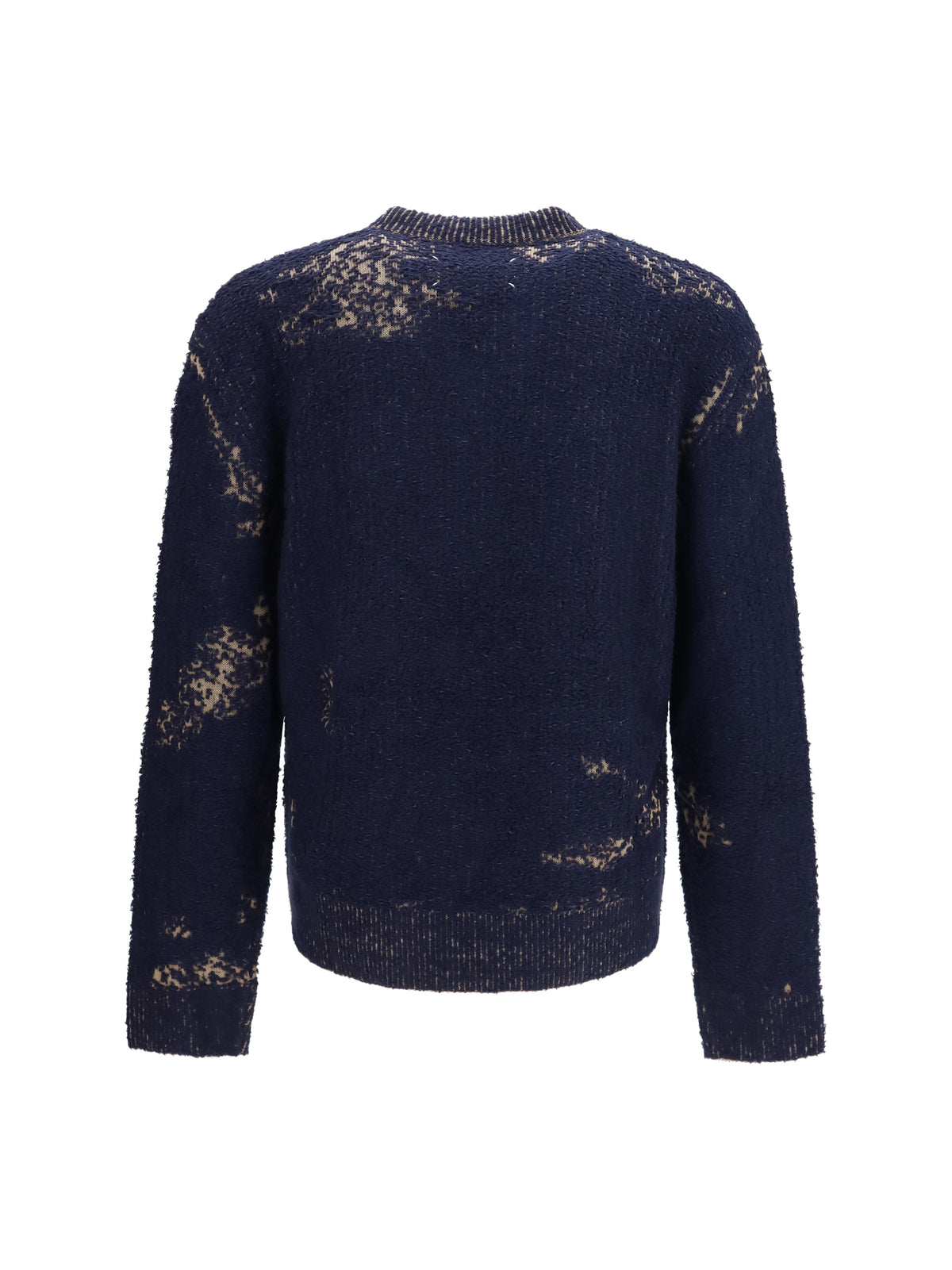 Maison Margiela Acid V-neck Sweater - Navy/Light Brown