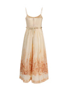 Zimmermann Wanderlust Corset Midi Dress - Coral-Toile
