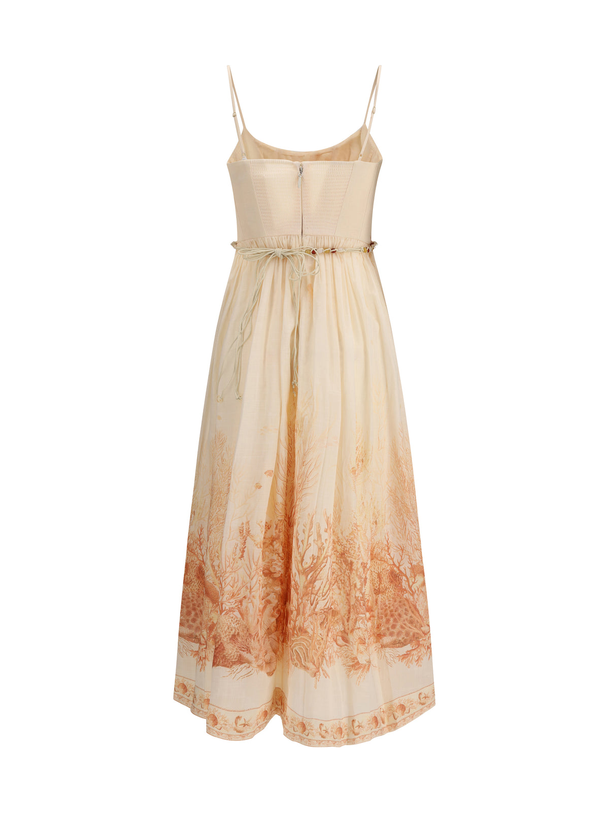 Zimmermann Wanderlust Corset Midi Dress - Coral-Toile