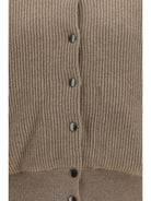 Brunello Cucinelli Ribbed cashmere Bomber - Brown