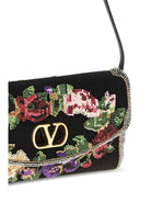 Valentino Small embroidered Devain Shoulder Bag - Multicolor/Black