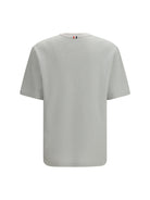 Thom Browne Short-sleeve cotton-linen T-shirt - Pale Grey