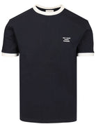 Drole De Monsieur Contrast Slogan T-Shirt - Blue
