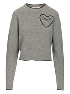 Chloe' Cropped Fitted Shirt With Logo - Grey