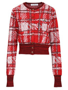 Vivienne Westwood Scribbled Check Cardigan - Red