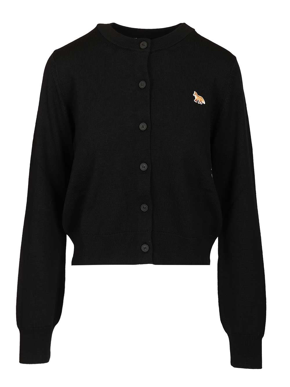 Maison Kitsuné Merino Wool Cardigan - Black