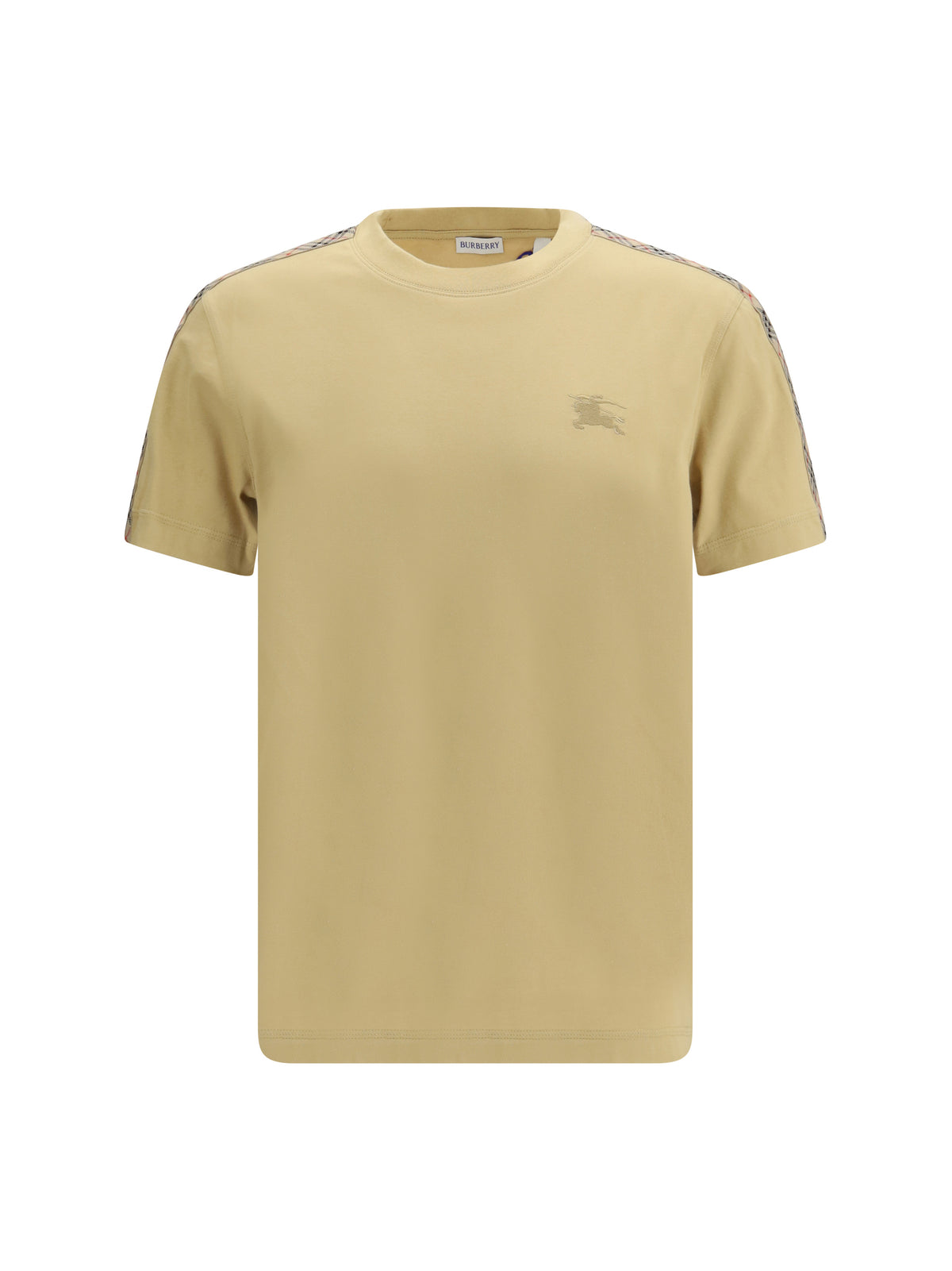 Burberry T-shirt with Check trims - Flax