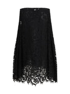 Fendi Flared midi Skirt in macramé lace - Black