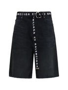 Balenciaga Belted Shorts - Dark Brown/Black