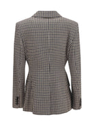 Max Mara Eccelso double-breasted Blazer - Dis.Pied De Poule Black/Khaki/Blush