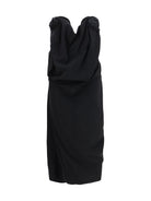 Magda Butrym Draped Dress with sculptural floral details - Black