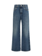 Brunello Cucinelli Contemporary Loose Authentic denim Pants with monili - Aged Blue Denim