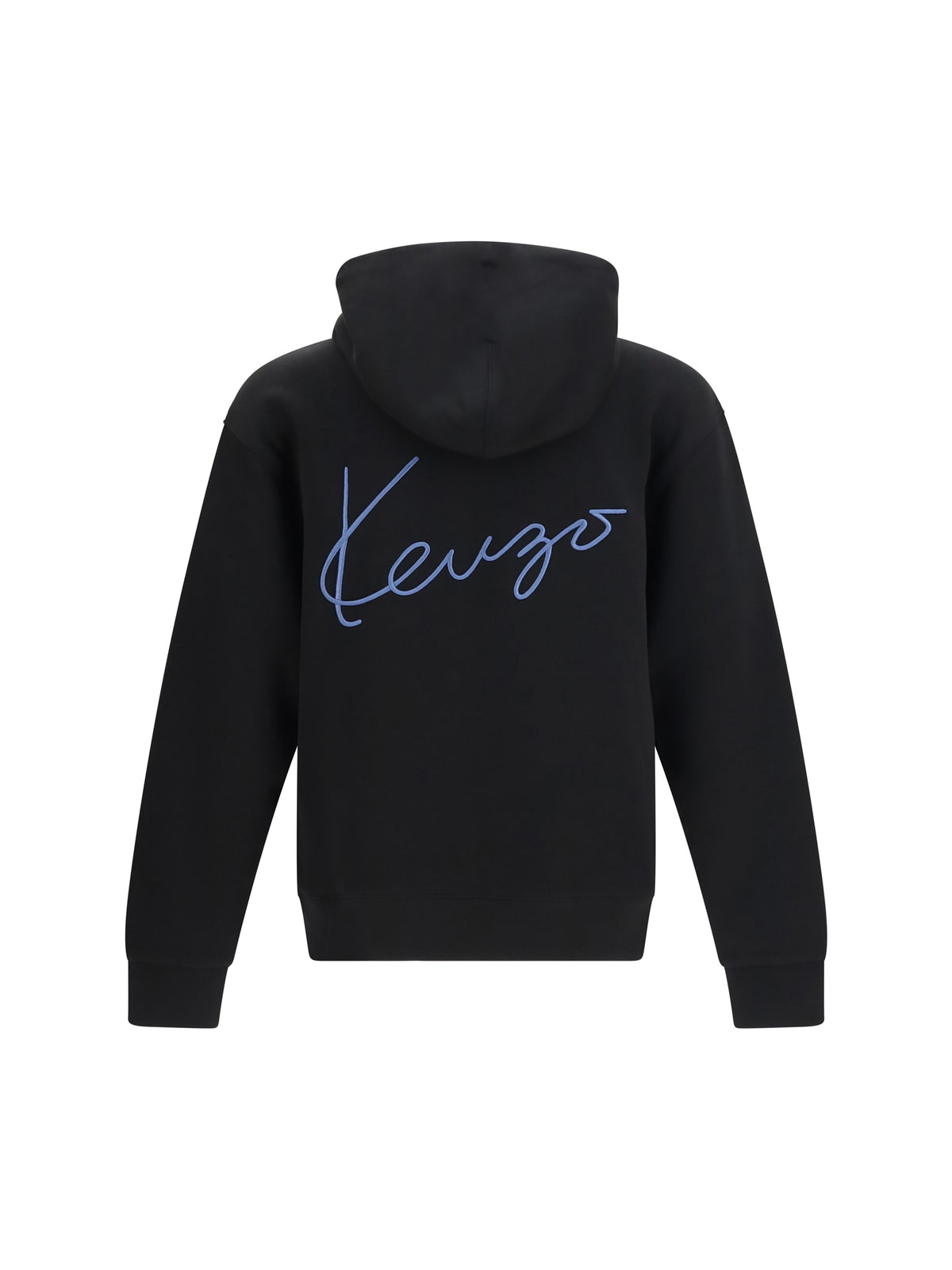 Kenzo Kenzio Signature Embroidered Cotton Zip Hoodie - Black