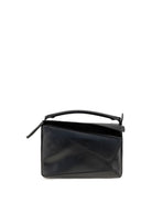 Loewe Large paper-effect calfskin Puzzle Handbag - Black