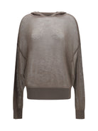 Rick Owens Semi-sheer knit Hoodie - Dust