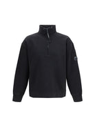 C.P. Company Brushed and sueded diagonal-weave cotton fleece Sweatshirt - Black