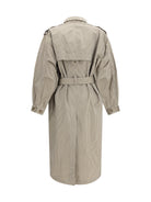 Marant Étoile Chilma striped Coat - Beige/Khaki