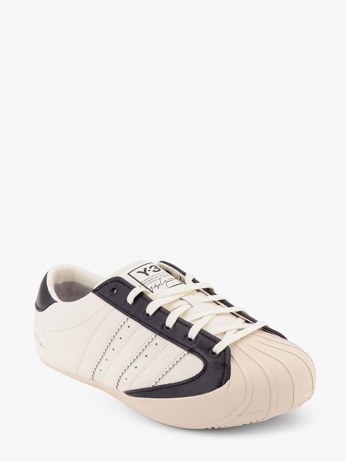 Y-3 Leather and rubber sneakers - White