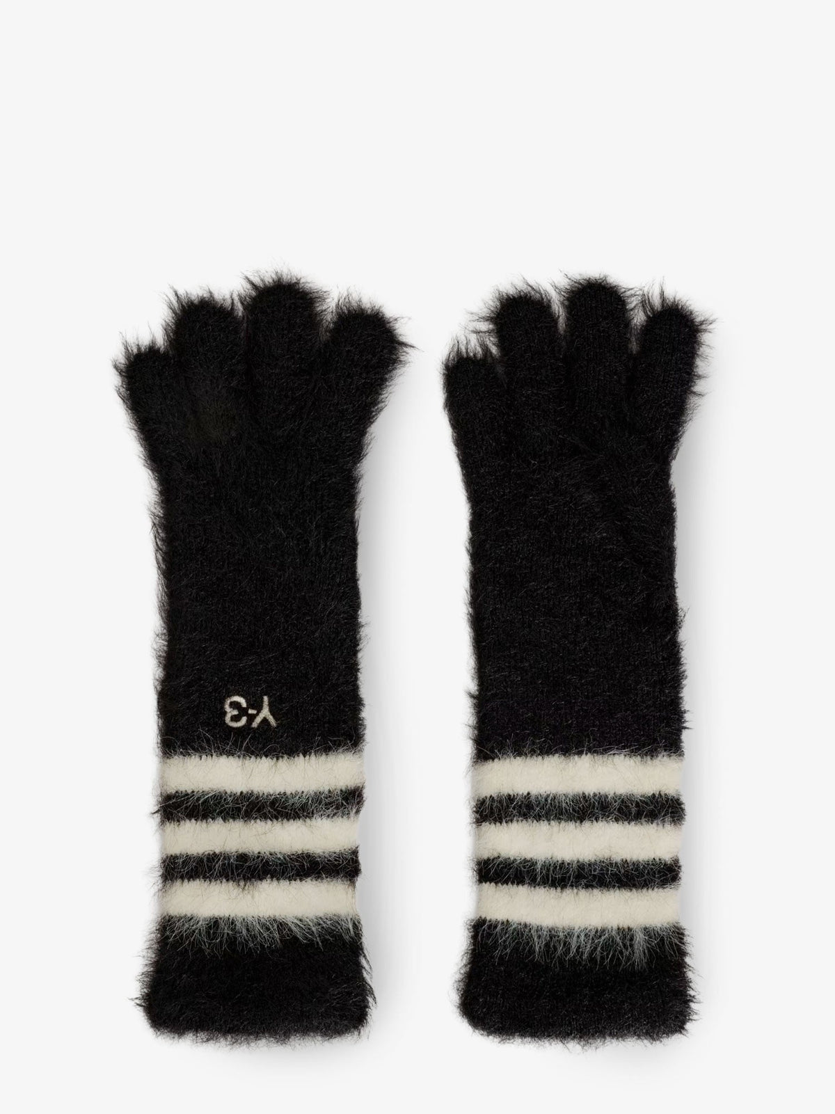 Y-3 Knitted gloves with logo embroidery - Black