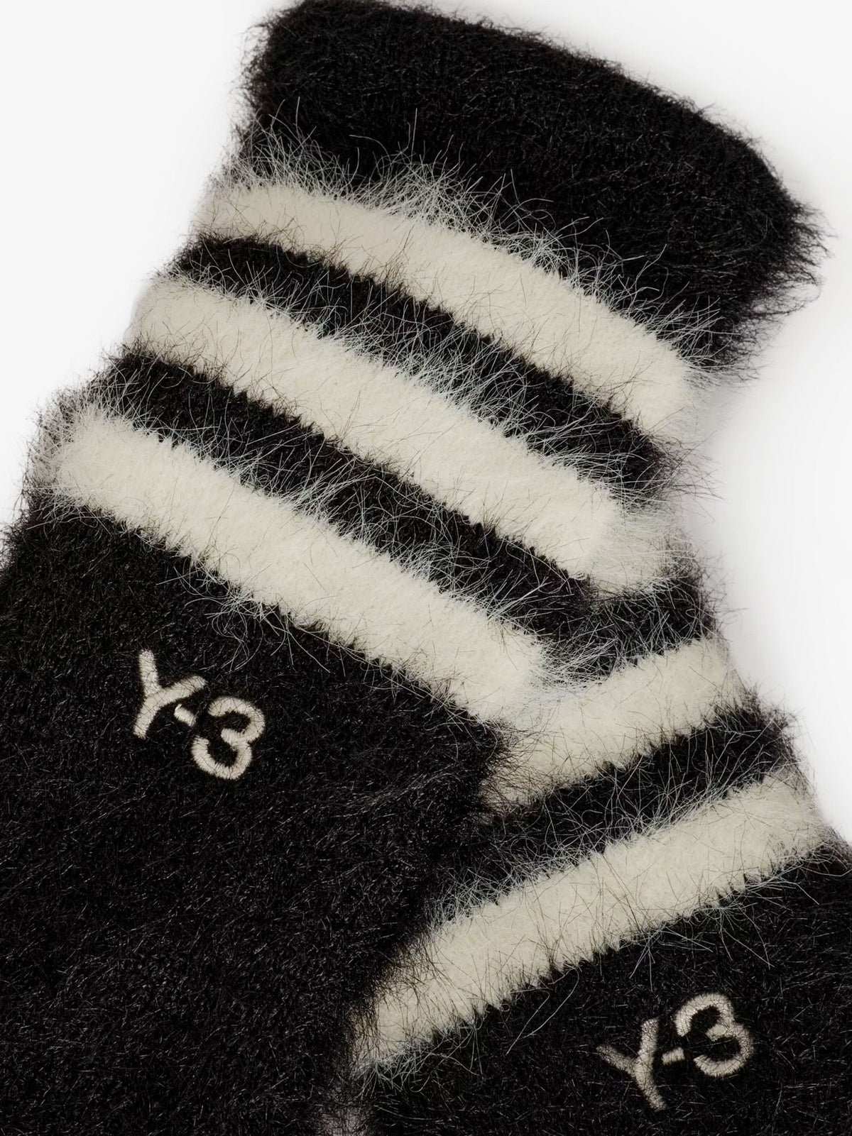 Y-3 Knitted gloves with logo embroidery - Black