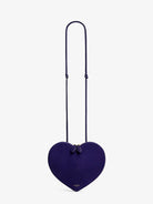 Alaïa Le Coeur suede crossbody bag - Iris