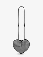 Alaïa Le Coeur suede shoulder bag with all-over studs - Noir