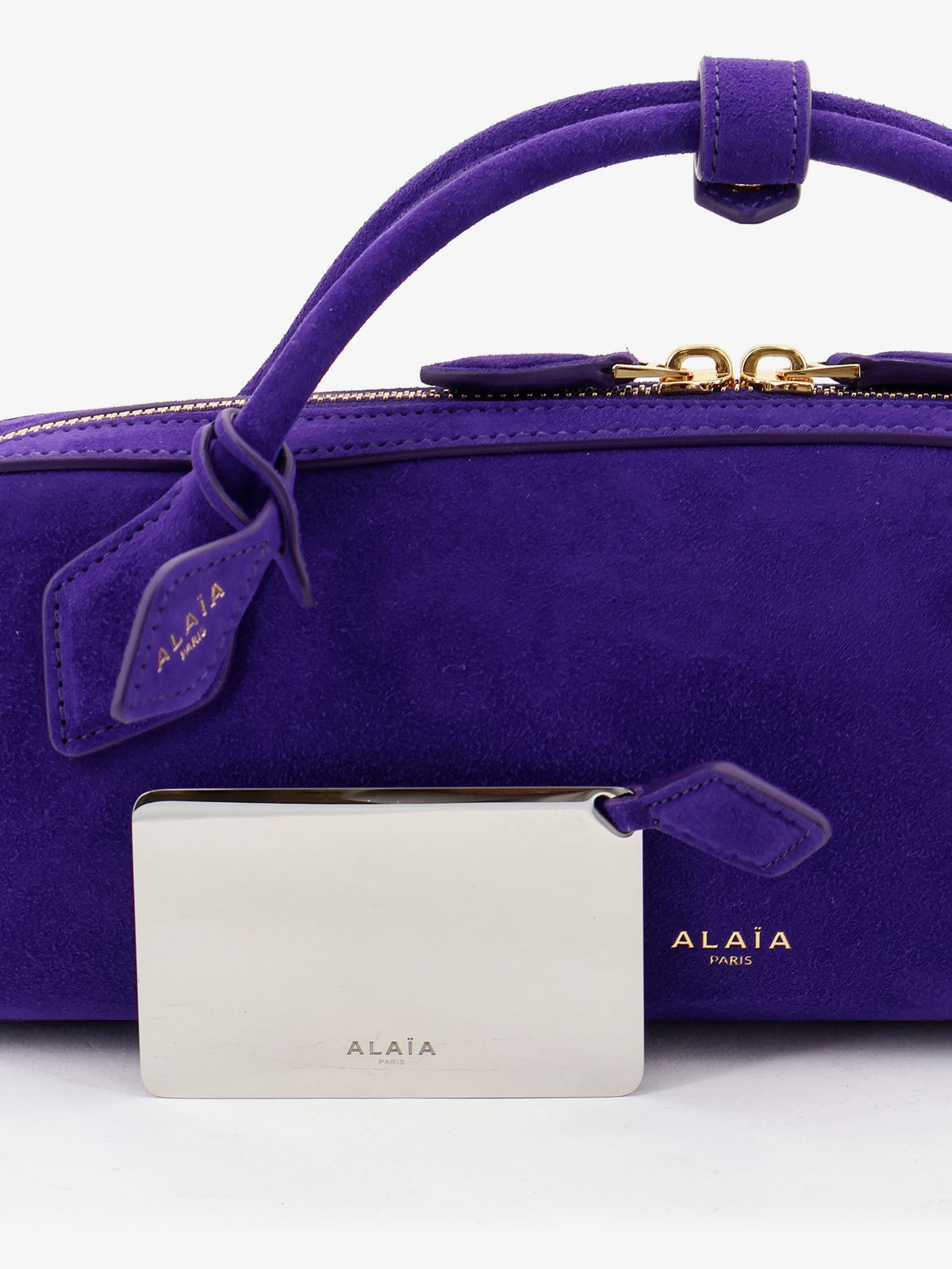 Alaïa Teckel Clutch suede handbag - Iris
