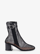 Alaïa 55 mesh and patent leather boots - Noir