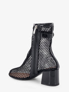 Alaïa 55 mesh and patent leather boots - Noir