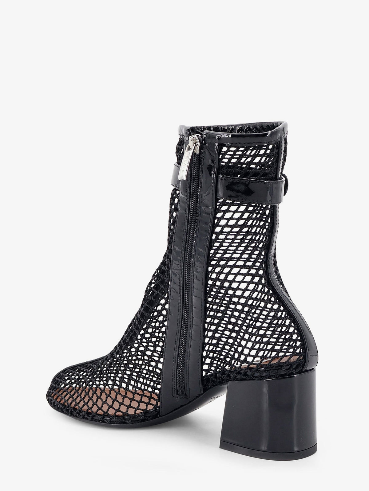 Alaïa 55 mesh and patent leather boots - Noir