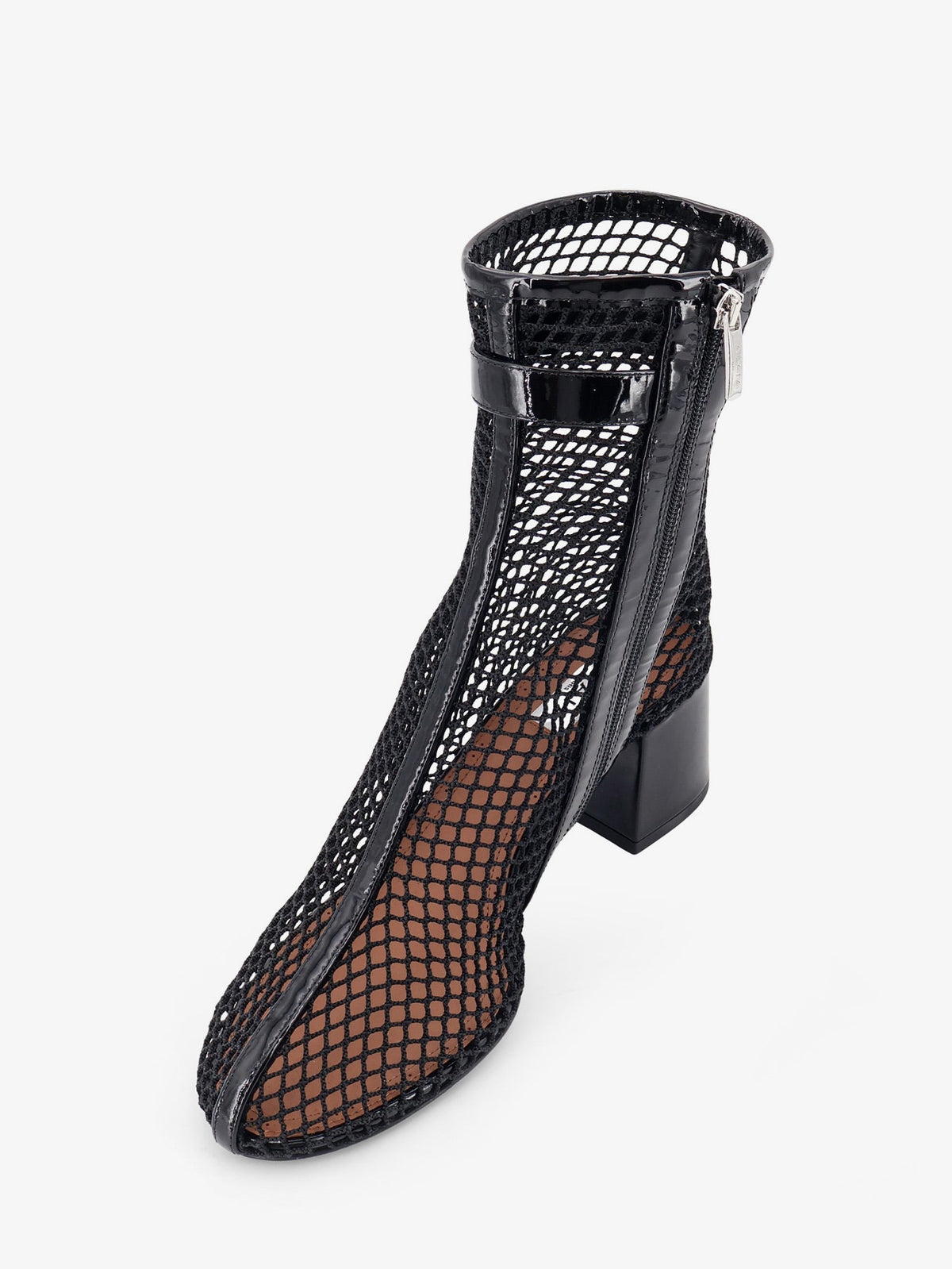 Alaïa 55 mesh and patent leather boots - Noir
