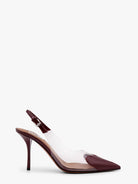 Alaïa Slingbacks 90 leather and PVC pumps - Rouge Grenat
