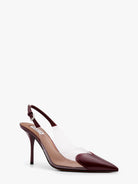 Alaïa Slingbacks 90 leather and PVC pumps - Rouge Grenat
