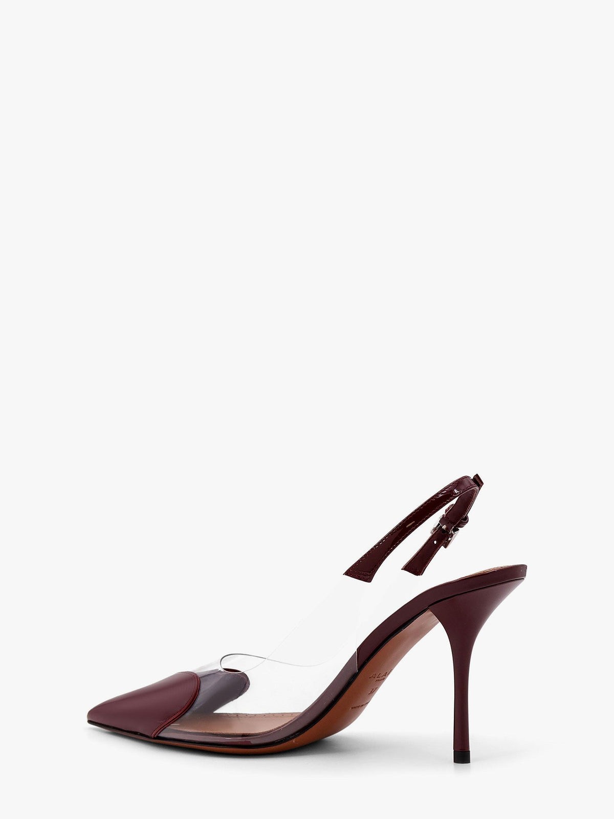 Alaïa Slingbacks 90 leather and PVC pumps - Rouge Grenat