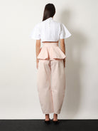 Alaïa Peplum cotton belt - Rose Pale