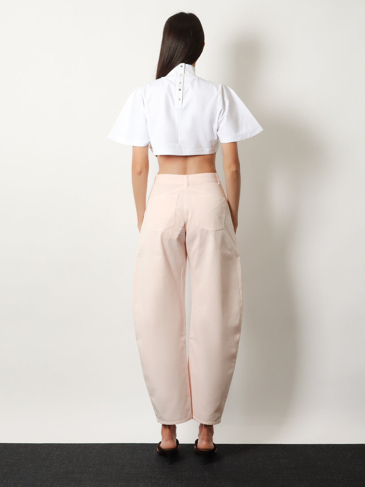 Alaïa Barrel fit denim trousers - Rose Pale